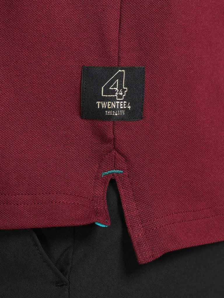 Angel 24 Design Men's Premium Cotton Lycra Windsor Wine Twentee4 Polo Shirt