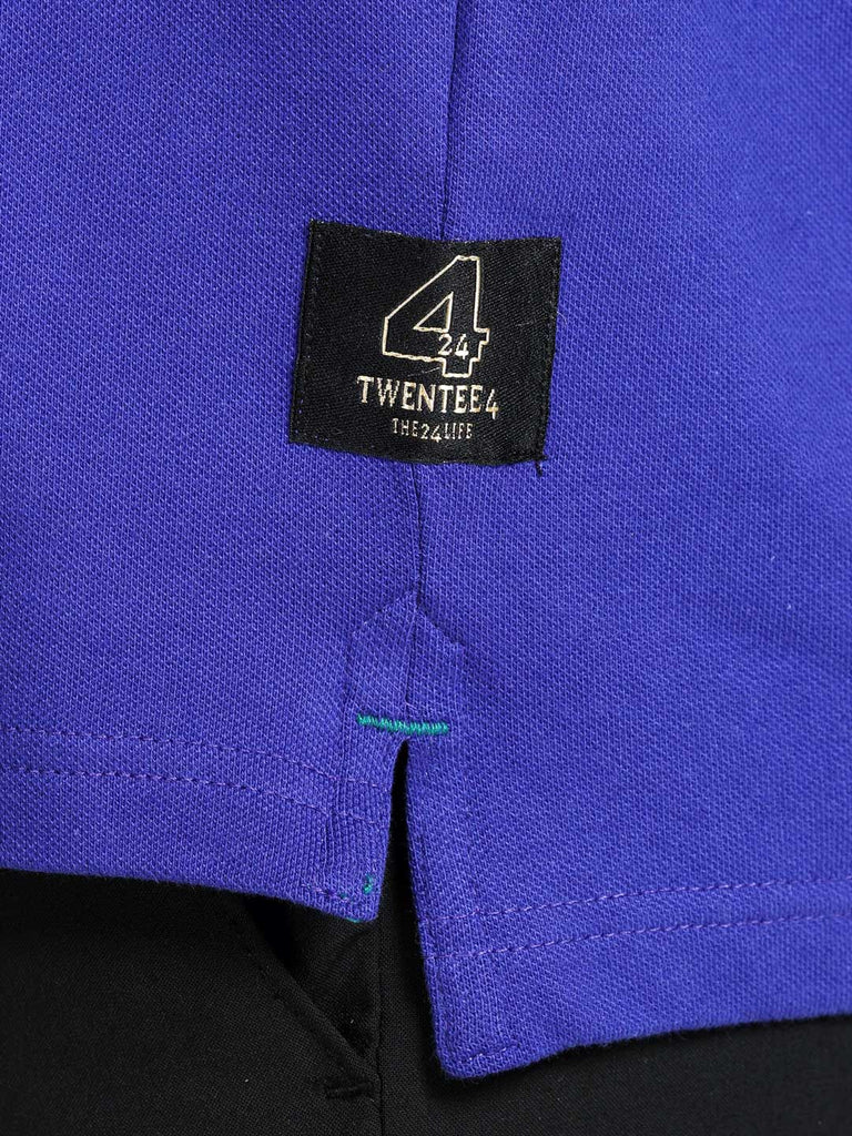 Evan Varsity Design Men's Premium Cotton Lycra Clematis Blue Twentee4 Polo Shirt