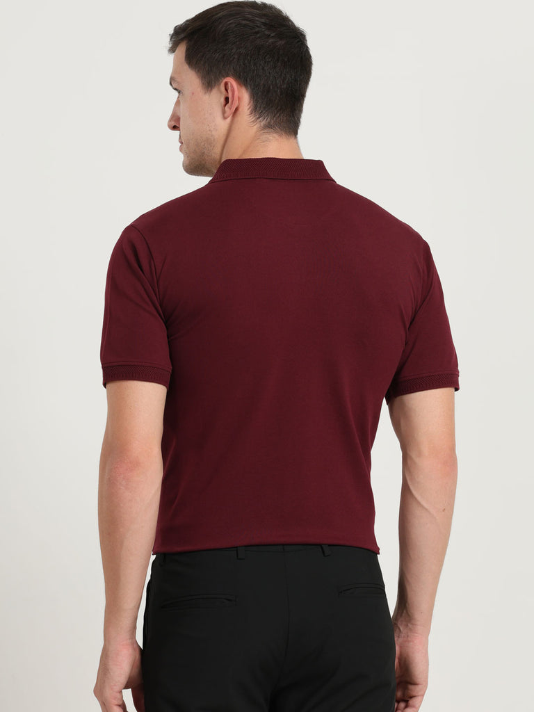 Price 24 Design Men's Premium Cotton Lycra Windsor Wine Twentee4 Polo Shirt Half Sleeve; Soft Touch, Aur Text Breathable Fabric, Regular Fit,  Perfect for casual and office wear - Twentee 4.