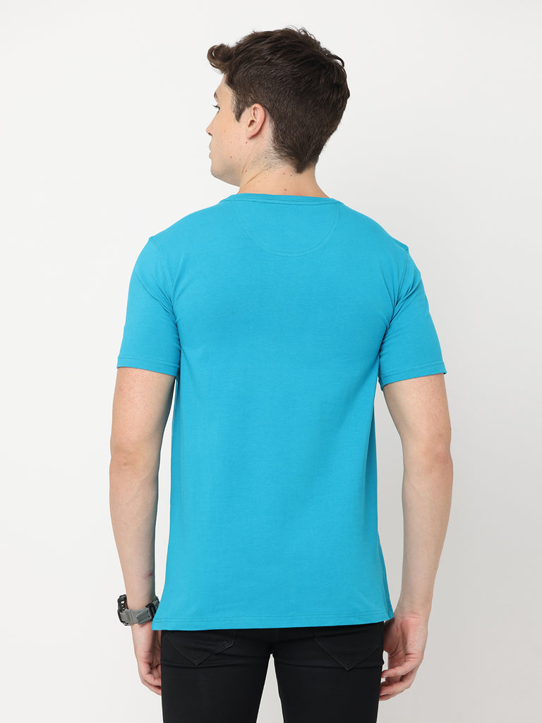 Break The Ice Polar Bear Teal Regular Fit Twentee4 Men Premium Cotton Lycra T-shirt - Twentee 4