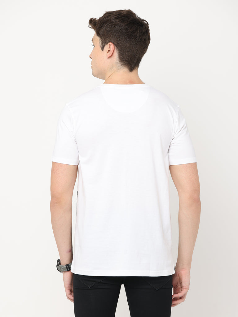 City Scape Twentee4 Four Design Men's Premium White Pure Cotton T-Shirt; Regular Fit - Twentee 4 Back