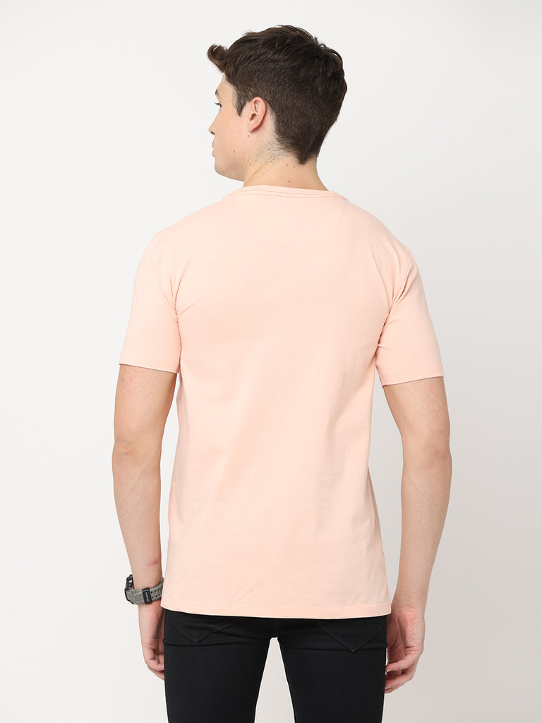 Classic Motocross - Built For Speed Bike Twentee4 Men's Premium Cotton Lycra Peach T-Shirt; Regular Fit - Twentee 4 back design