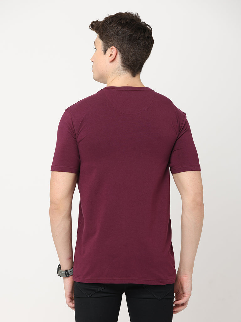 De Clutter Grape Wine Twentee4 Men's Premium Cotton Lycra T-Shirt; Regular Fit - Twentee 4 back design