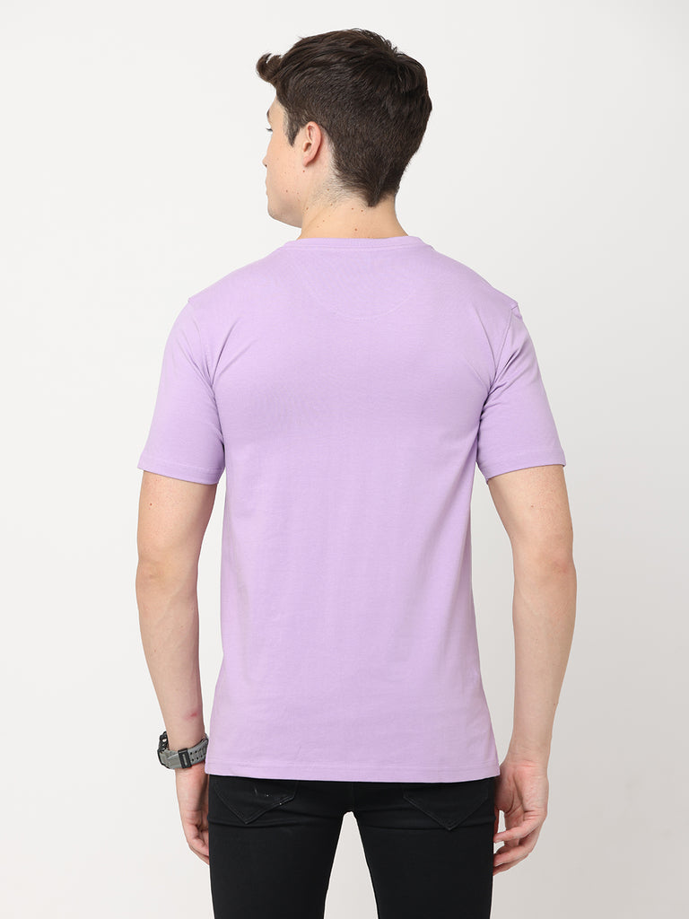 Goal Time Football Twentee4 Design Men's Lilac Premium T-Shirt; Pure Cotton Regular Fit - Twentee 4 back design