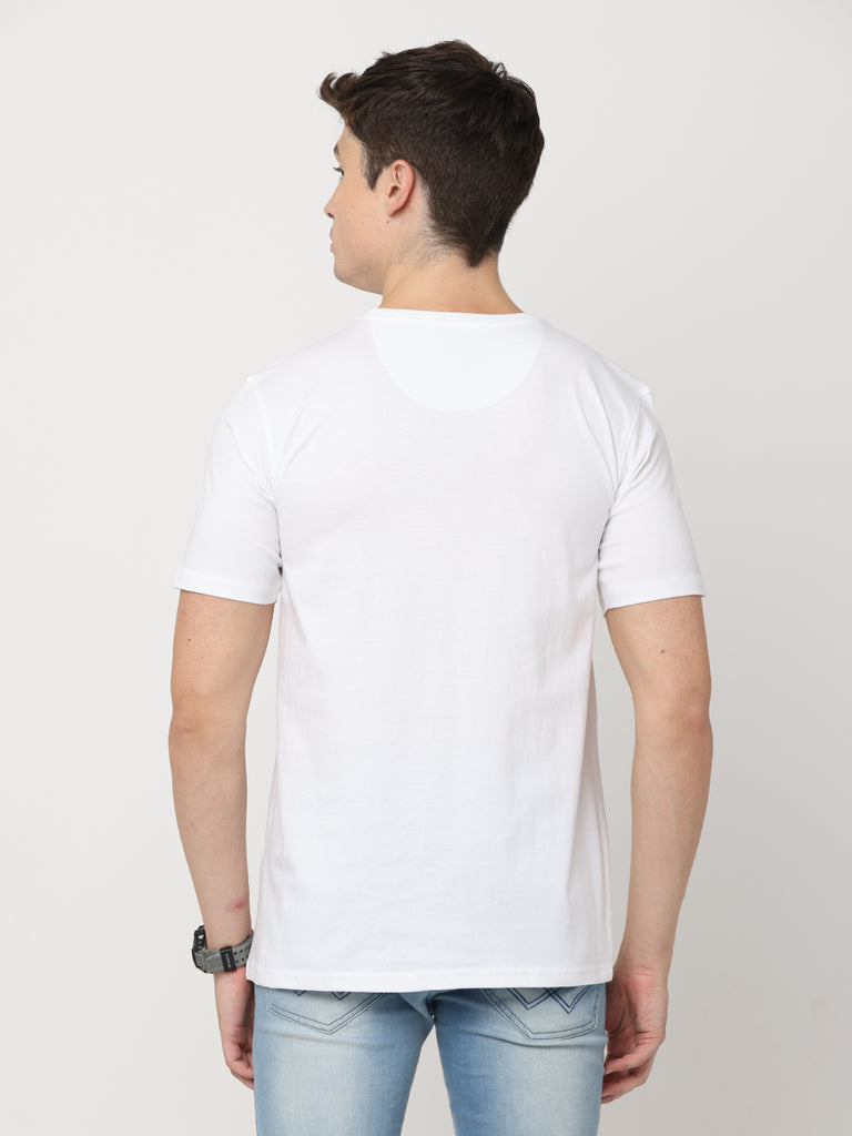 Just Keep Swimming; Twentee4 Men's White Color Pure Premium Cotton T-Shirt; Regular Fit - Twentee 4 back design