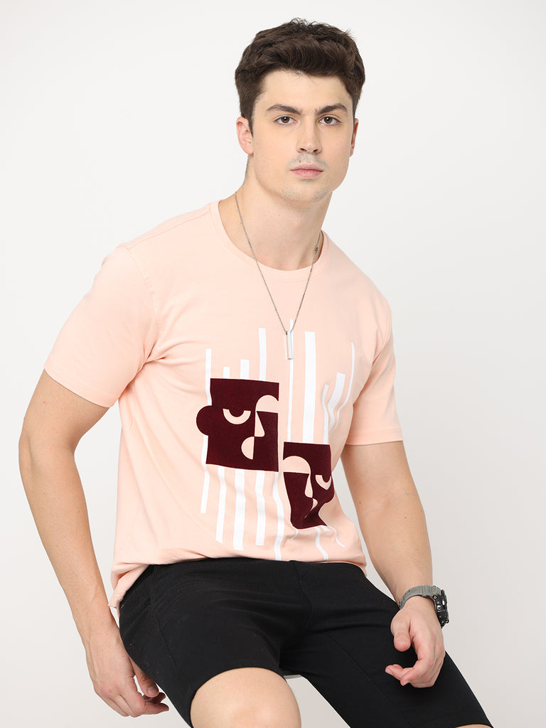 The Cheater Face; Premium Cotton Lycra Regular Fit Twentee4 Men T-shirt - Twentee 4 front image