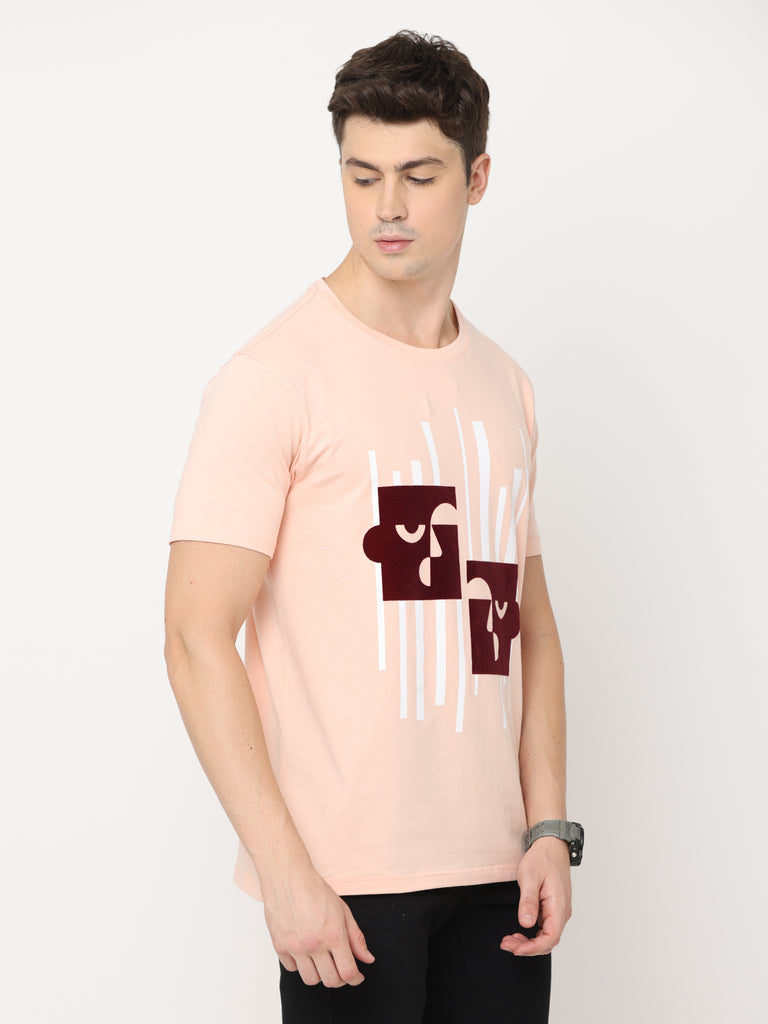 The Cheater Face; Premium Cotton Lycra Regular Fit Twentee4 Men T-shirt - Twentee 4 right zoom
