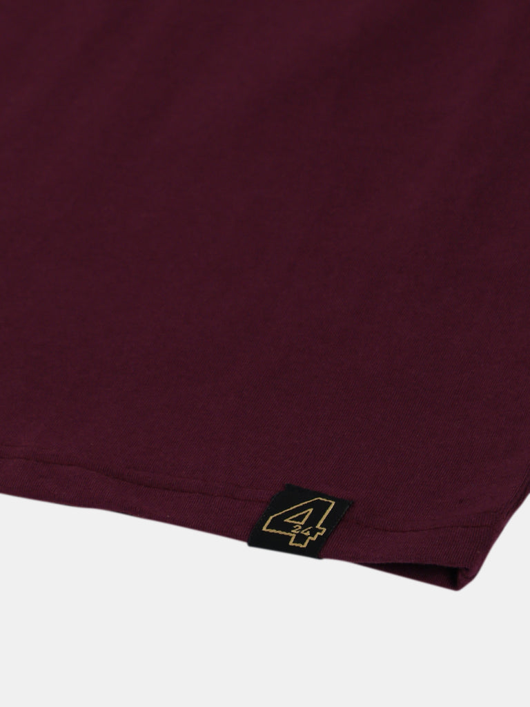 De Clutter Grape Wine Twentee4 Men's Premium Cotton Lycra T-Shirt; Regular Fit - Twentee 4 material close up