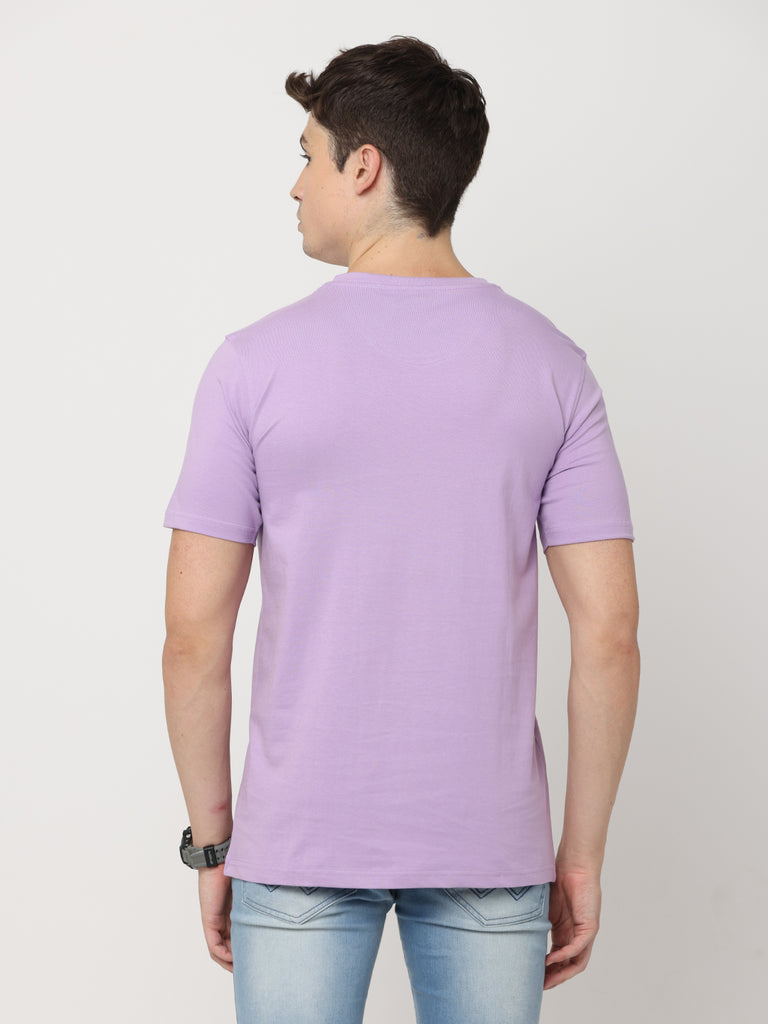 Vacation Time to Travel Premium Twentee4 Men's Lilac Pure Cotton T-Shirt Regular Fit - Twentee 4 back design